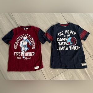 2 Star Wars Kids' Stormtrooper & Darth Vader Graphic Tees (Burgundy & Navy)